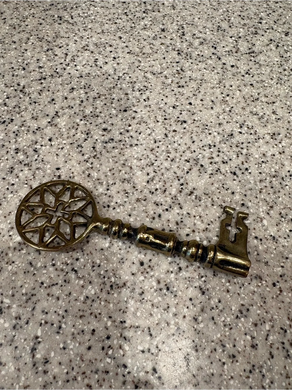 Antique Style Decorative Brass Key - Gold Accent Home Accent